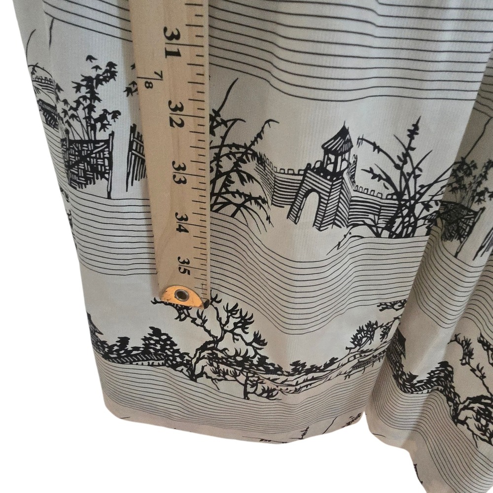 Vintage Tracy & Michael Toile Women's Dress Ivory Velvet Black Bow Strap Midi - Picture 6 of 13